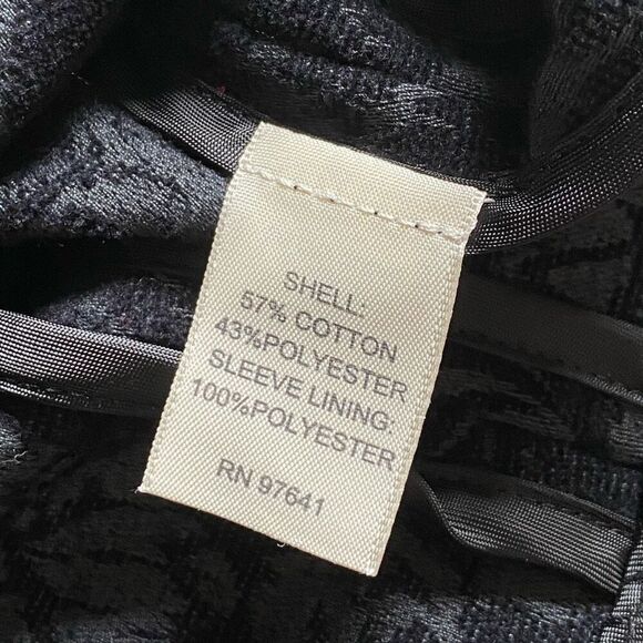 J. Jill Blazer Black Brocade Jacket 12 Petite Classy Minimalist - Picture 8 of 10